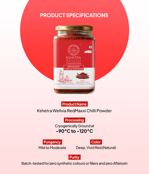 RedMaxxi Chilli Powder | Premium Quality  | Cryogenically Ground